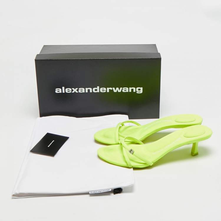 Pre Owned Alexander Wang Dahlia Size 39 Green Neoprene Slide Sandals