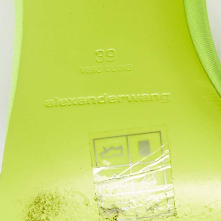 Pre Owned Alexander Wang Dahlia Size 39 Green Neoprene Slide Sandals