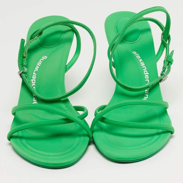 Pre Owned Alexander Wang Dahlia Size 39 Green Neoprene Ankle Strap Sandals