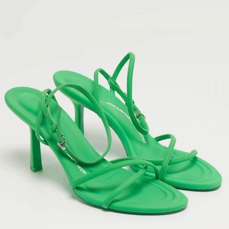 Pre Owned Alexander Wang Dahlia Size 39 Green Neoprene Ankle Strap Sandals