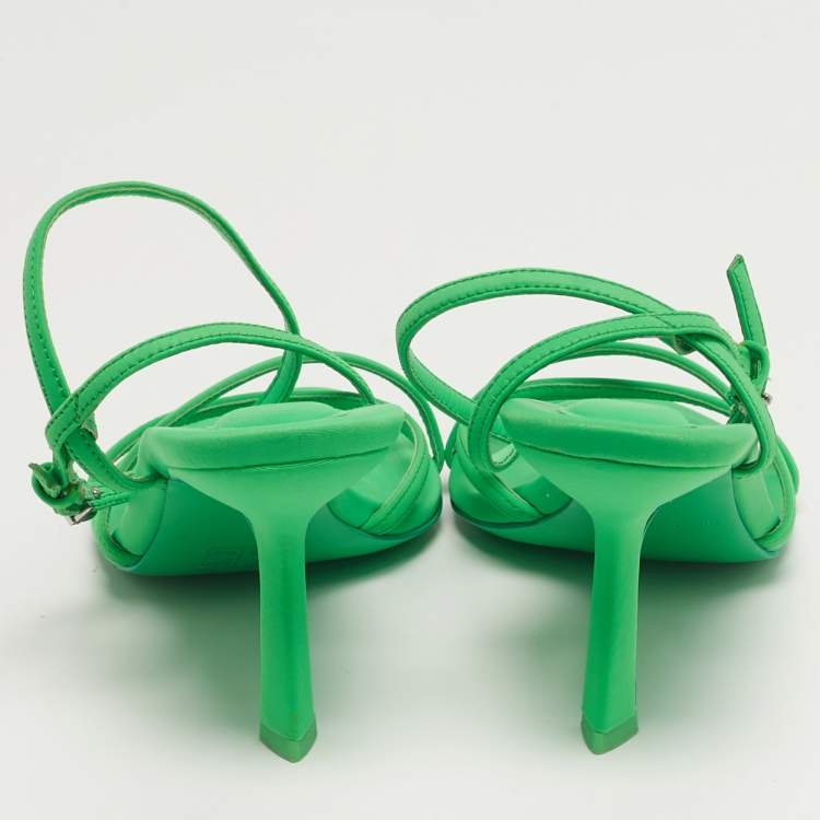 Pre Owned Alexander Wang Dahlia Size 39 Green Neoprene Ankle Strap Sandals