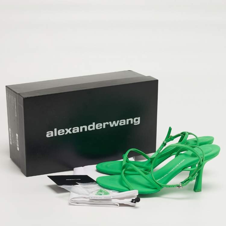 Pre Owned Alexander Wang Dahlia Size 39 Green Neoprene Ankle Strap Sandals