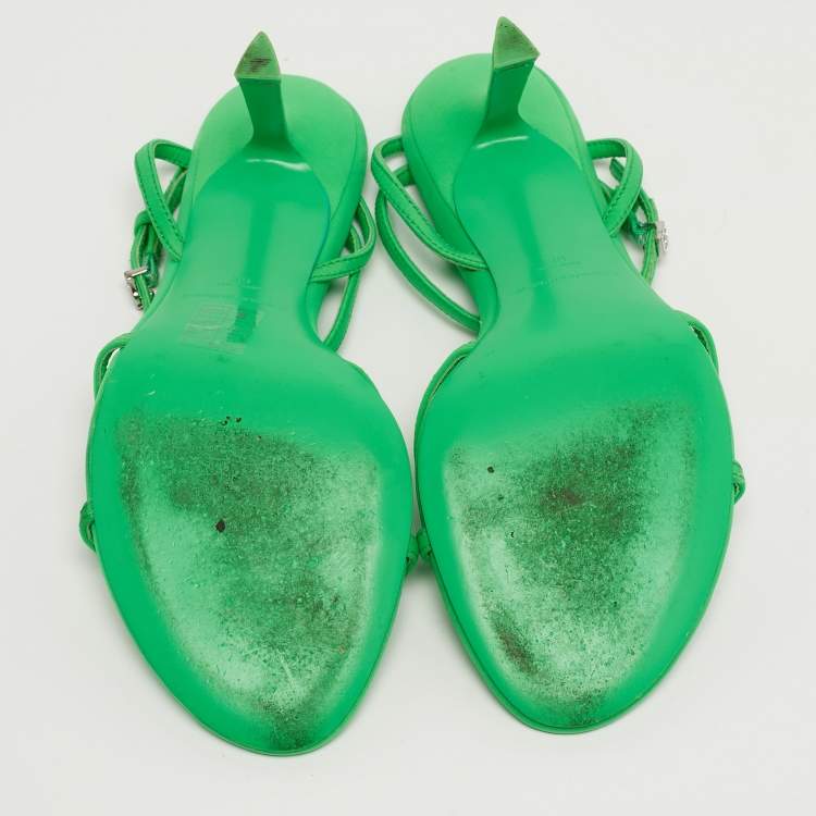 Pre Owned Alexander Wang Dahlia Size 39 Green Neoprene Ankle Strap Sandals