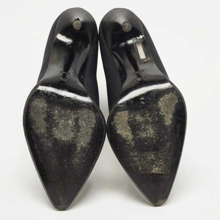 Pre Owned Alexander Wang Size 36.5 Black Canvas Ankle Length Pointed Toe Boots