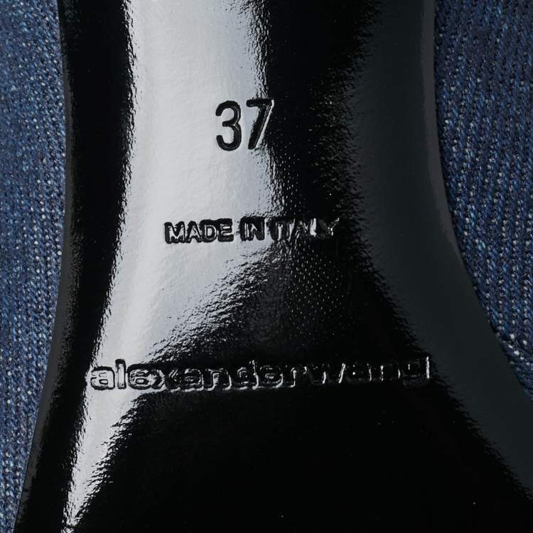 Pre Owned Alexander Wang Slouch Size 37 Blue Denim Knee Length Boots