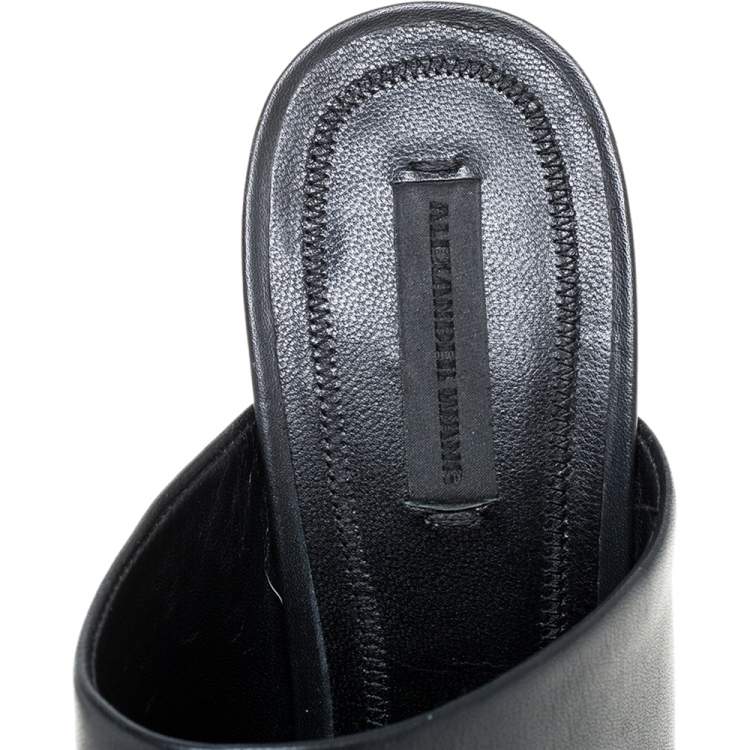 Pre Owned Alexander Wang Black Leather Mules Size 39
