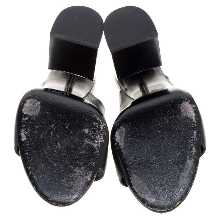 Pre Owned Alexander Wang Black Leather Mules Size 39