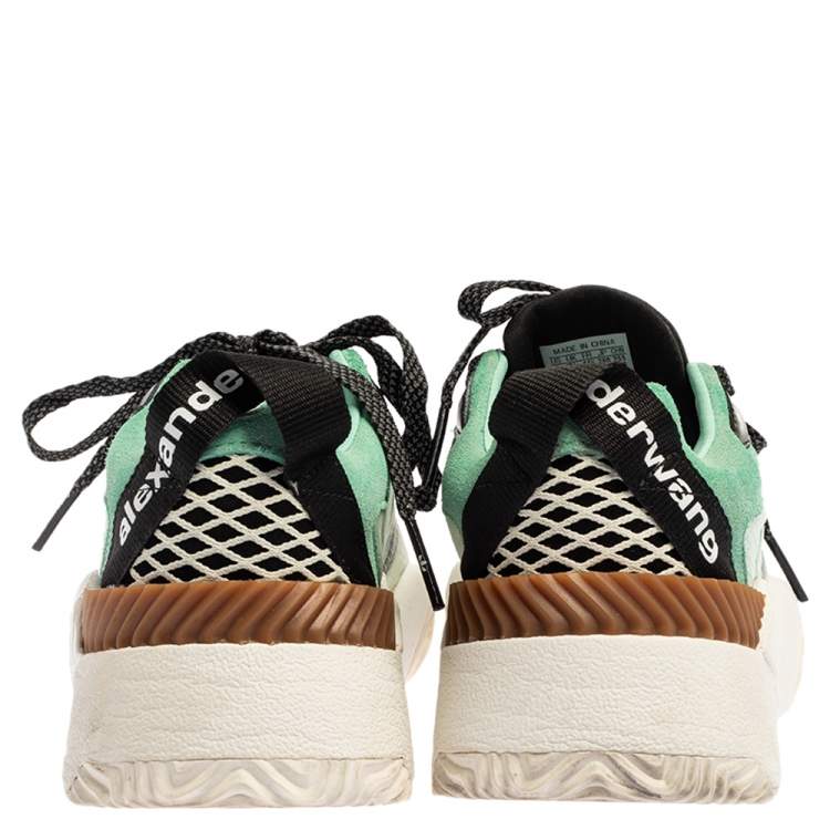 Pre Owned Alexander Wang Multicolor Mesh, Suede and Leather x Adidas Turnout Trainer Size FR41 1/2