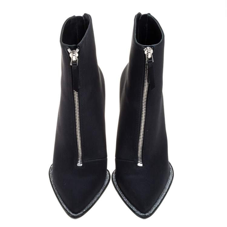 Pre Owned Alexander Wang Black Nylon Eri Boots Size 36.5