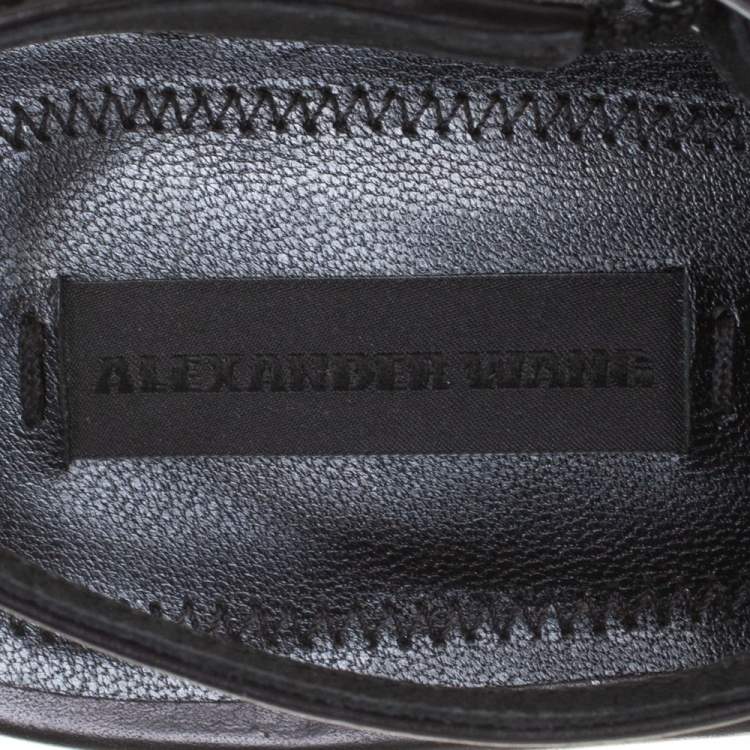 Pre Owned Alexander Wang Black Leather Dome Studded Nadia Sandals Size 41