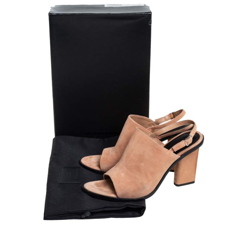 مملوكة مسبقًا  Alexander Wang Beige Suede Cole Slingback Sandals Size 40.5