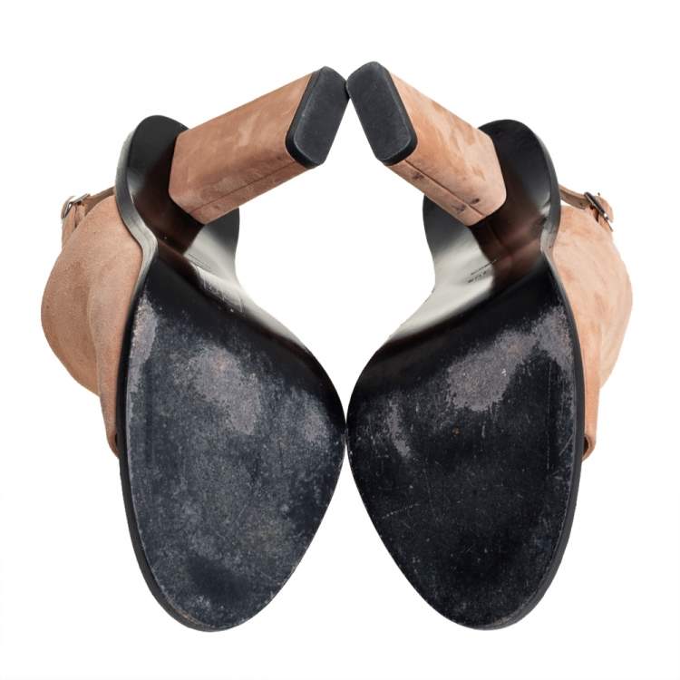 مملوكة مسبقًا  Alexander Wang Beige Suede Cole Slingback Sandals Size 40.5