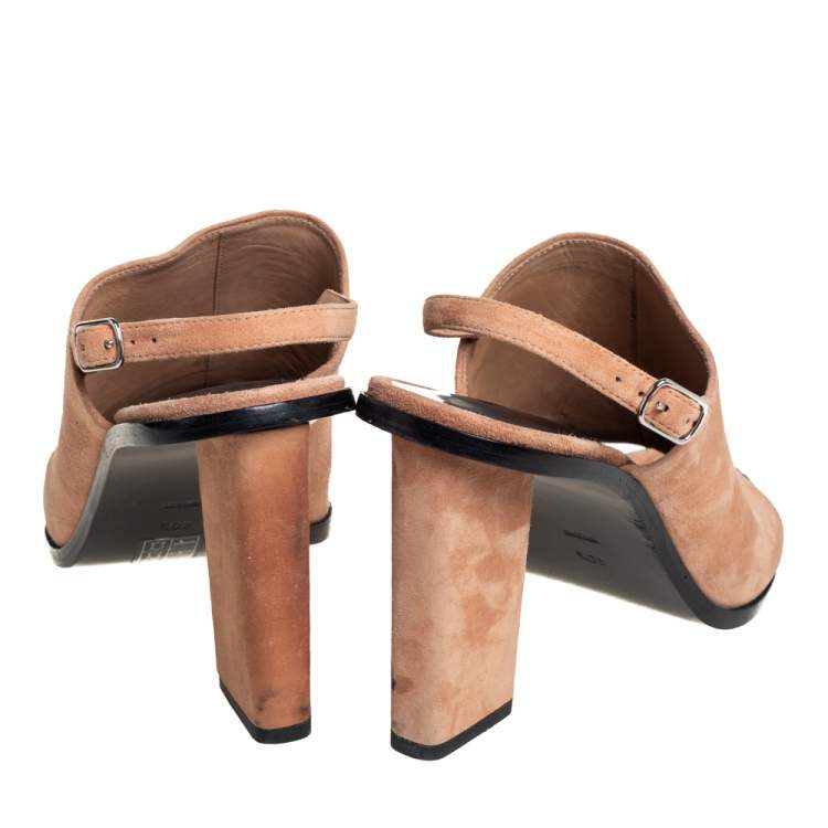 مملوكة مسبقًا  Alexander Wang Beige Suede Cole Slingback Sandals Size 40.5