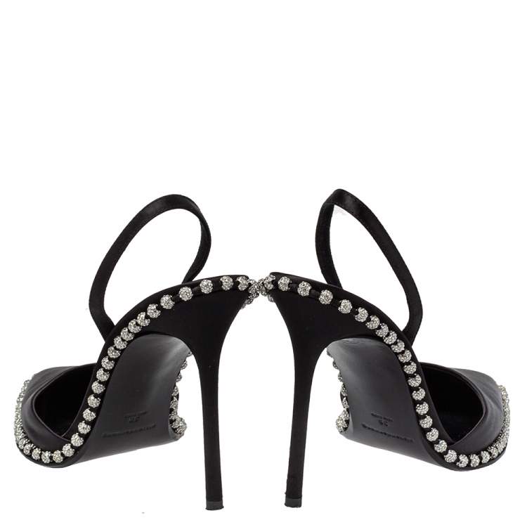 Pre Owned Alexander Wang Black Satin Rina Sandals Size 38