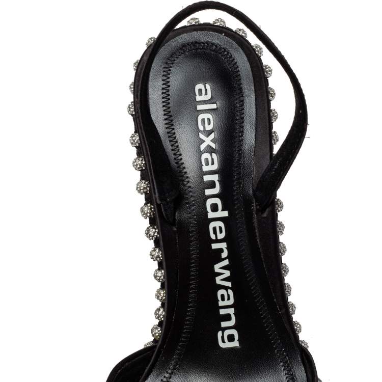 Pre Owned Alexander Wang Black Satin Rina Sandals Size 38