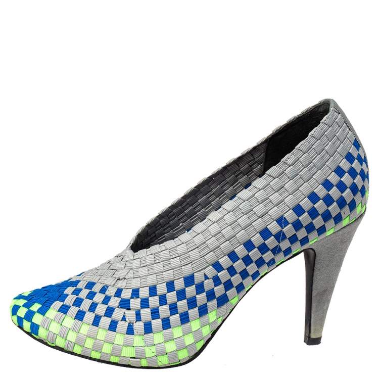 Pre Owned Alexander Wang Multicolor Woven Fabric Carla Pumps Size 36.5