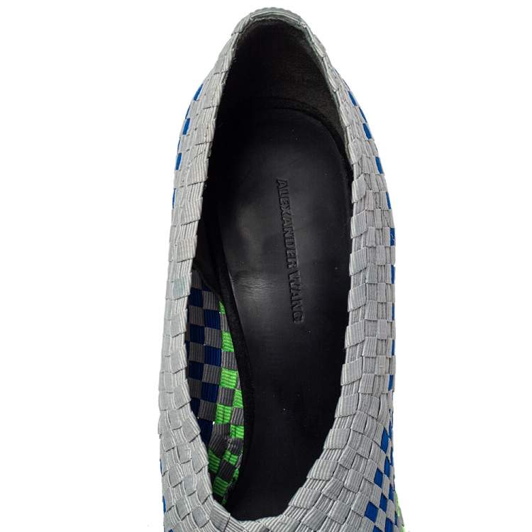 Pre Owned Alexander Wang Multicolor Woven Fabric Carla Pumps Size 36.5