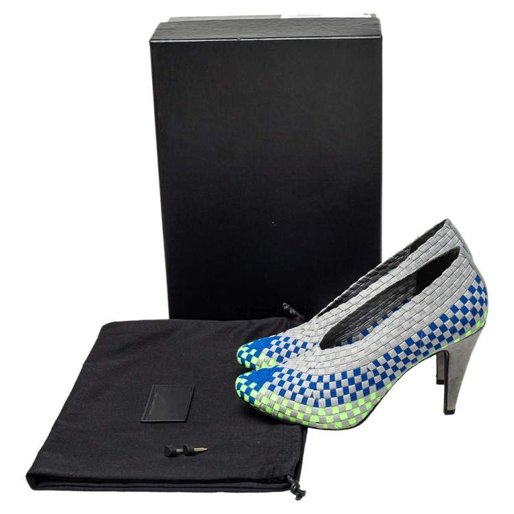 Pre Owned Alexander Wang Multicolor Woven Fabric Carla Pumps Size 36.5
