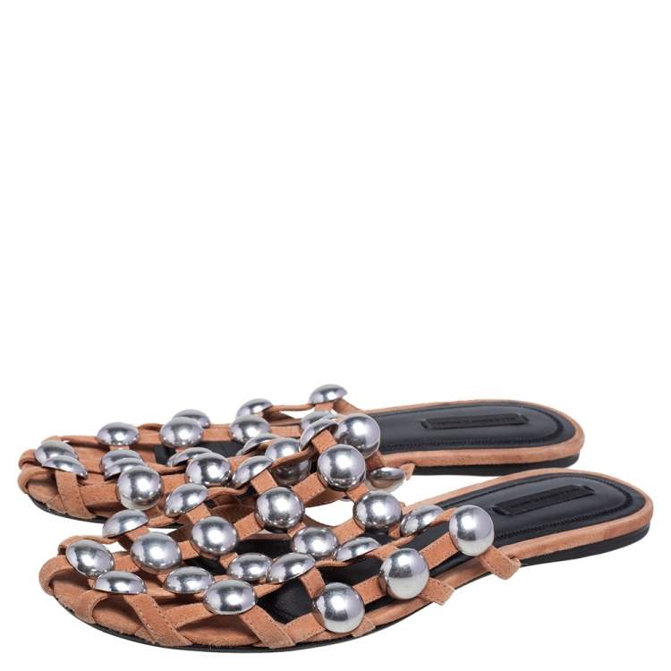 Pre Owned Alexander Wang Beige Suede Amelia Flats Size 40