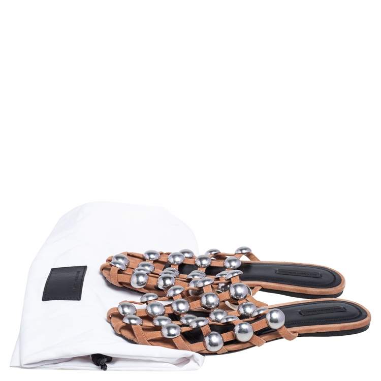 Pre Owned Alexander Wang Beige Suede Amelia Flats Size 40