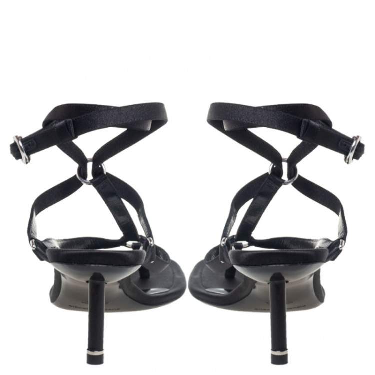 Pre Owned Alexander Wang Black Fabric Harness Strappy Sandals Size 39