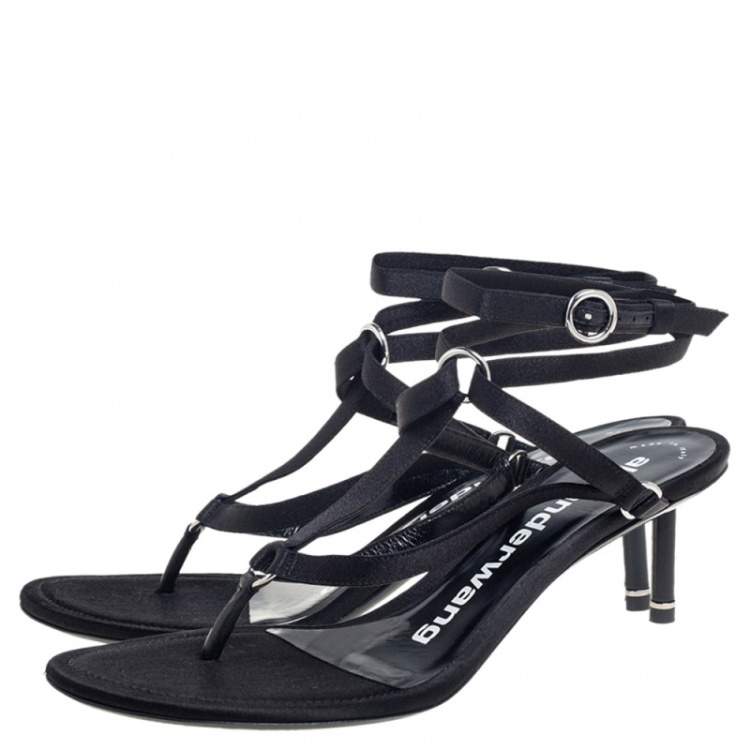 Pre Owned Alexander Wang Black Fabric Harness Strappy Sandals Size 39