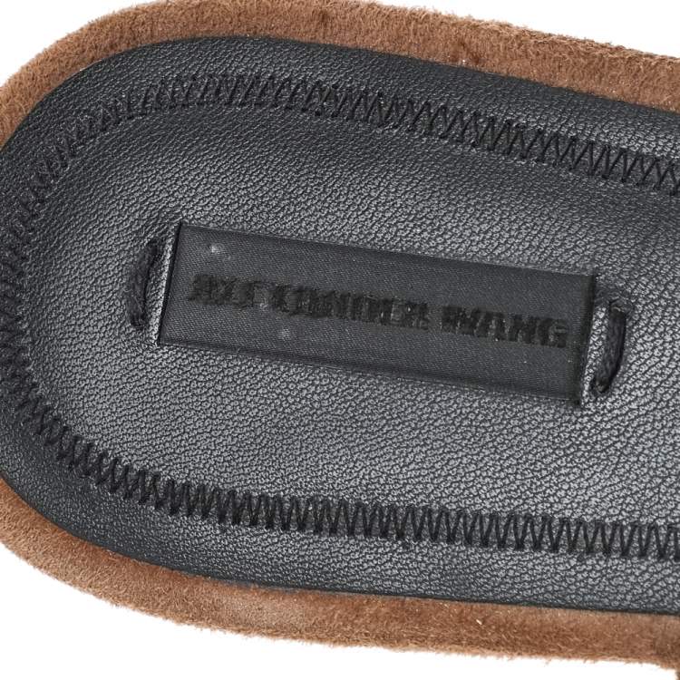 Pre Owned Alexander Wang Brown Suede Alison Flat Mules Size 39