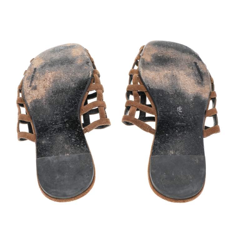 Pre Owned Alexander Wang Brown Suede Alison Flat Mules Size 39
