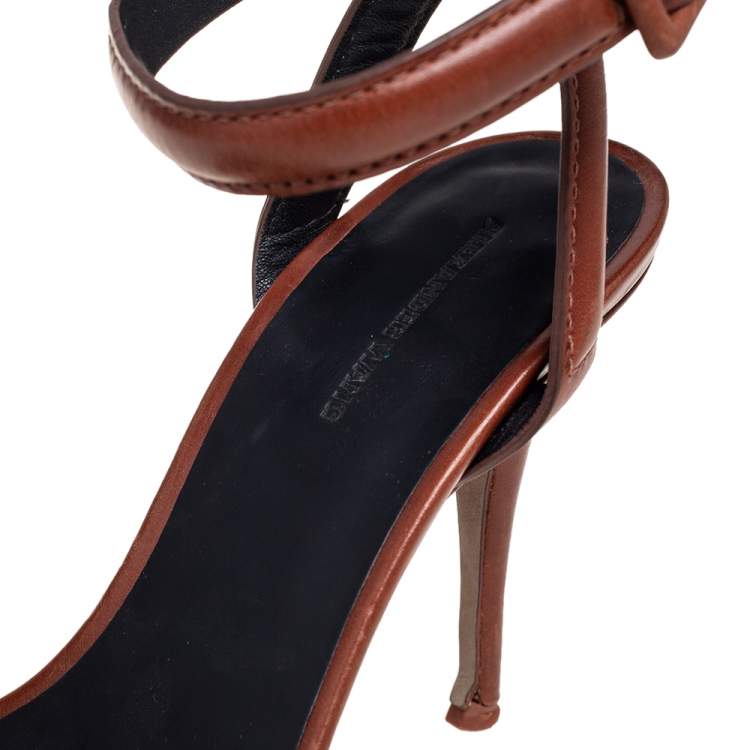 Pre Owned Alexander Wang Brown Leather Lovisa Pointed-Toe Pumps Size 38
