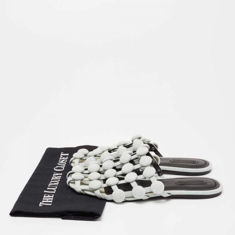 Pre Owned Alexander Wang Light Blue Denim Amelia Flat Slides Size 39