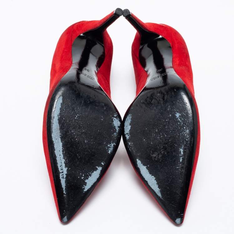 Pre Owned Alexander Wang Red Suede Pointed Toe Pumps Size 38