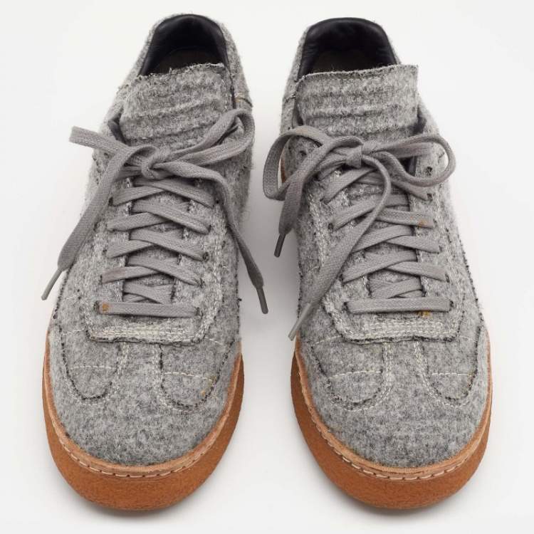 Pre Owned Alexander Wang Grey Wool Eden Low Top Sneakers Size 38