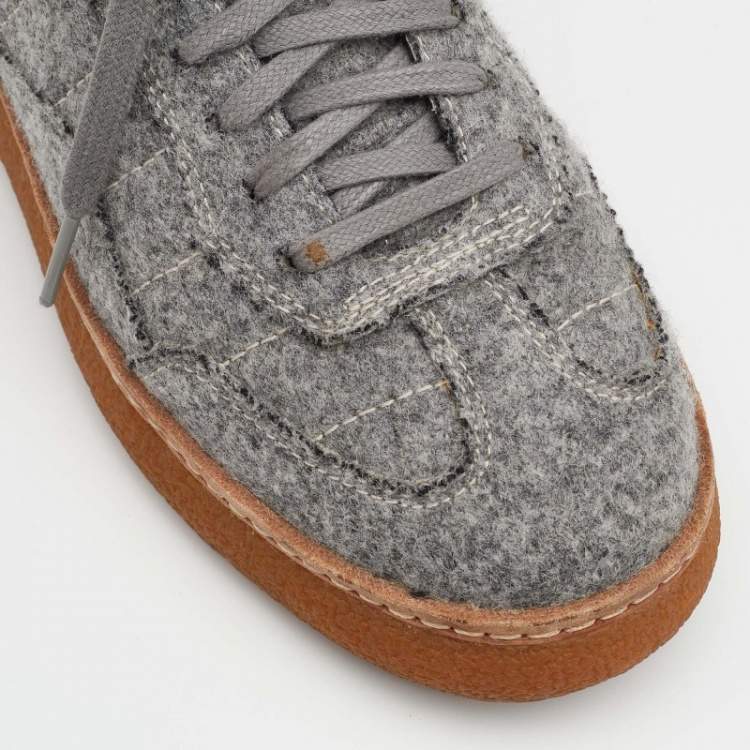 Pre Owned Alexander Wang Grey Wool Eden Low Top Sneakers Size 38