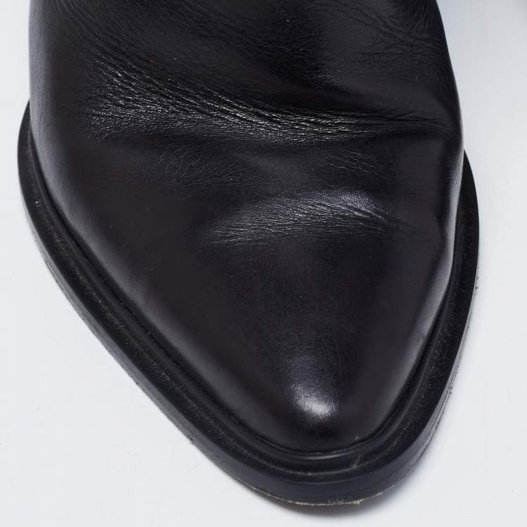 Pre Owned Alexander Wang Black Leather Dasha Ankle Boots Size 37