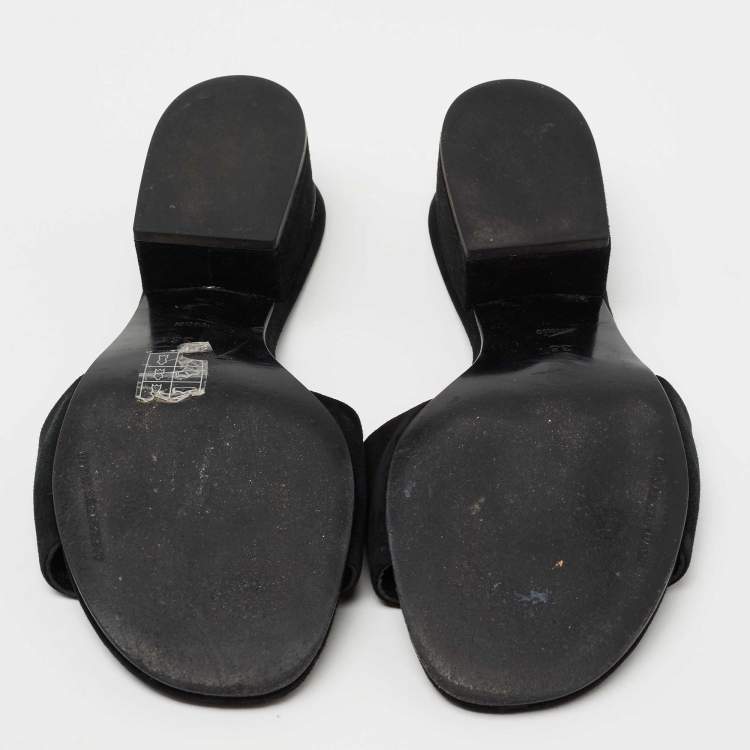 Pre Owned Alexander Wang Black Suede Lou Slide Sandals Size 36