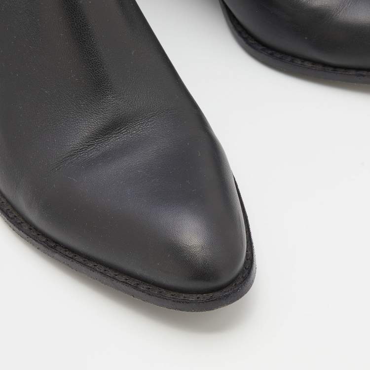 Pre Owned Alexander Wang Black Leather Gabi Ankle Length Boots Size 38