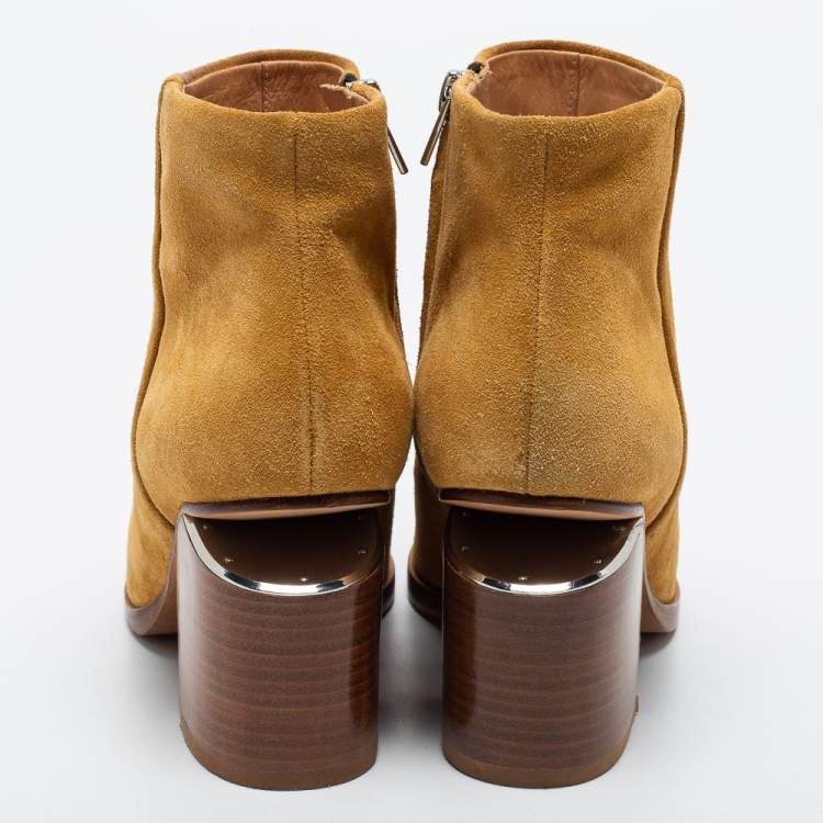 Pre Owned Alexander Wang Light Brown Suede Ankle Boots Size 37