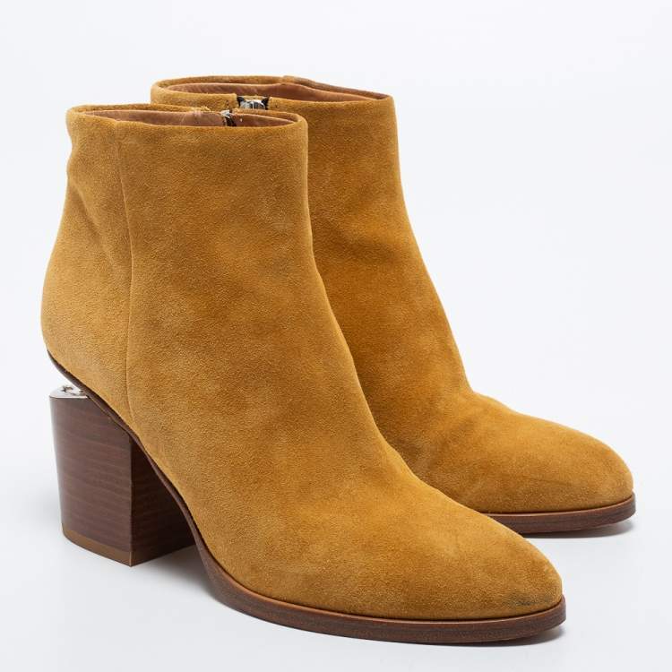 Pre Owned Alexander Wang Light Brown Suede Ankle Boots Size 37
