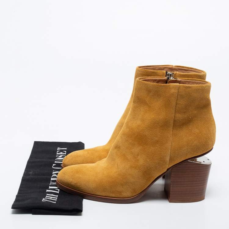 Pre Owned Alexander Wang Light Brown Suede Ankle Boots Size 37