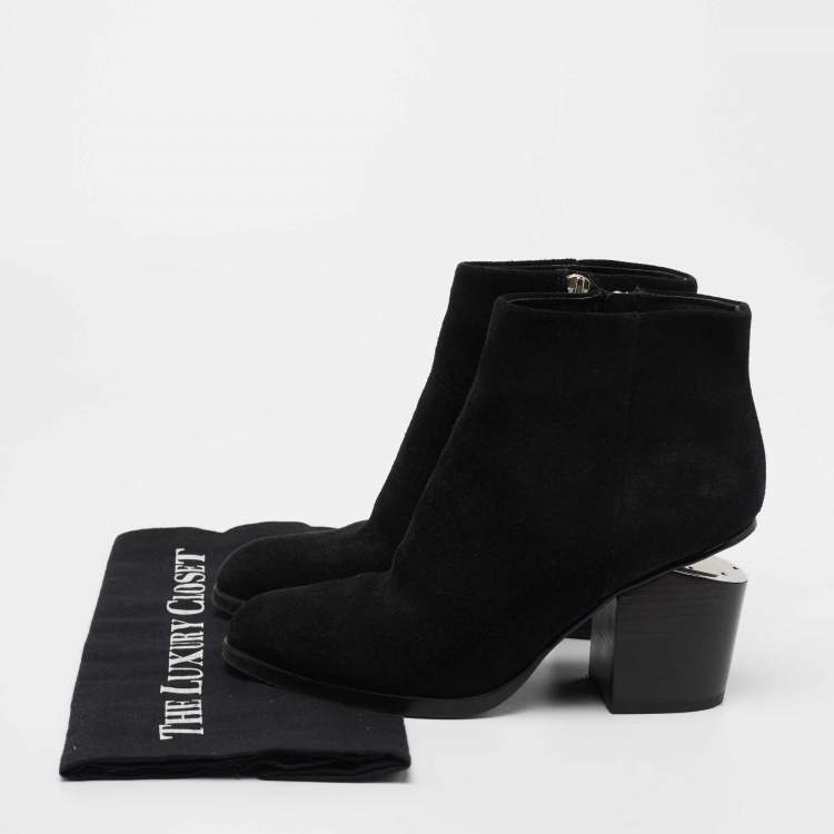 Pre Owned Alexander Wang Black Suede Ankle Boots Size 37