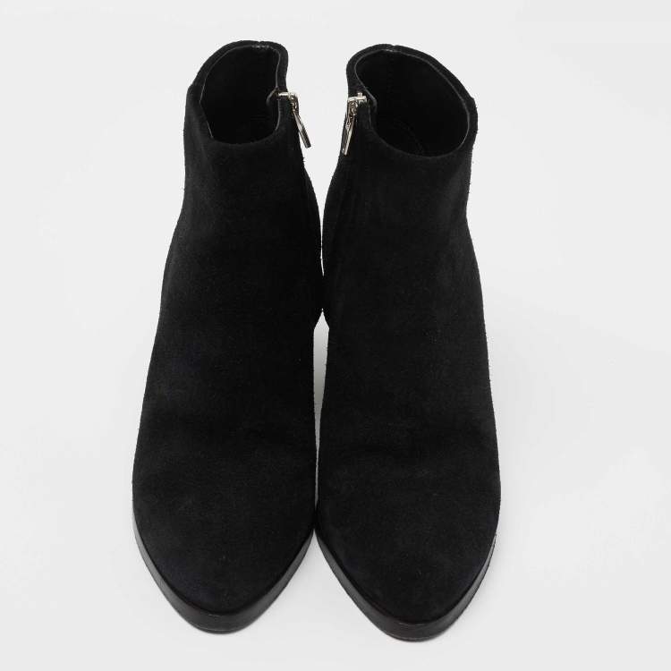Pre Owned Alexander Wang Black Suede Ankle Boots Size 37