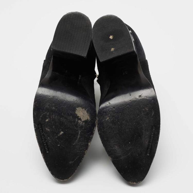 Pre Owned Alexander Wang Black Suede Ankle Boots Size 37