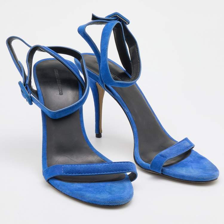 Pre Owned Alexander Wang Royal Blue Suede Antonia Ankle Strap Sandals Size 41