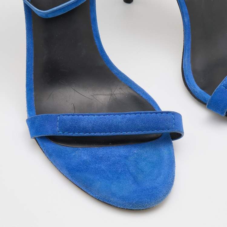 Pre Owned Alexander Wang Royal Blue Suede Antonia Ankle Strap Sandals Size 41