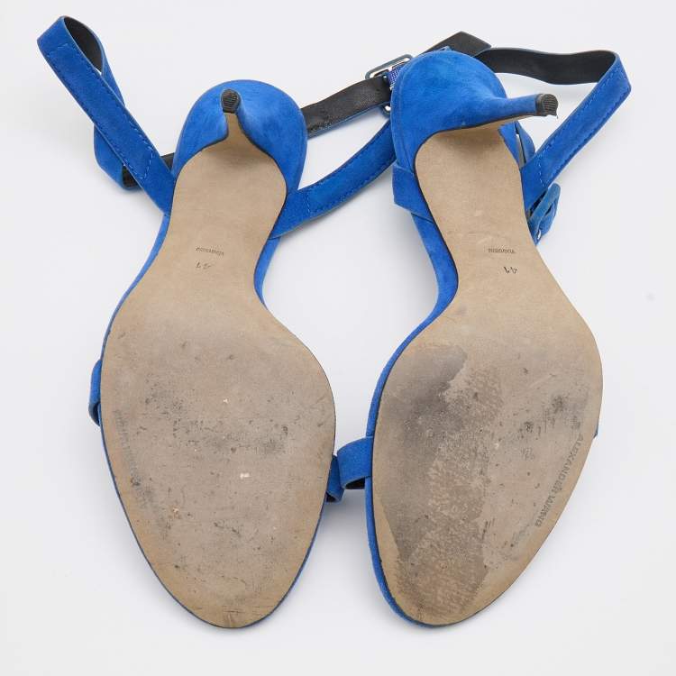Pre Owned Alexander Wang Royal Blue Suede Antonia Ankle Strap Sandals Size 41