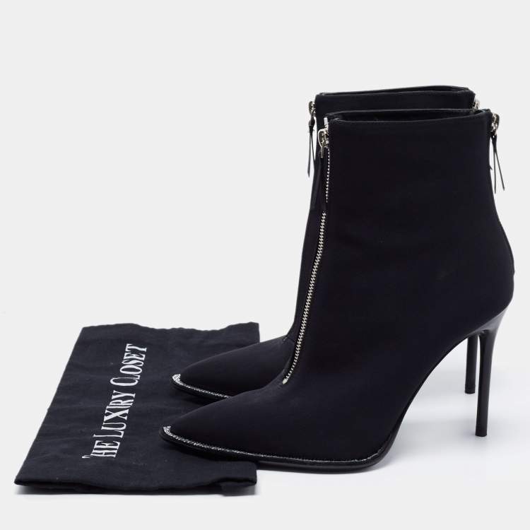 Pre Owned Alexander Wang Black Nylon Eri Booties Size 40