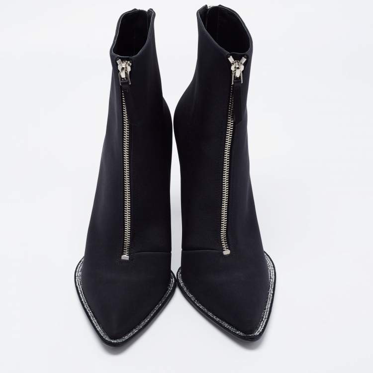 Pre Owned Alexander Wang Black Nylon Eri Booties Size 40