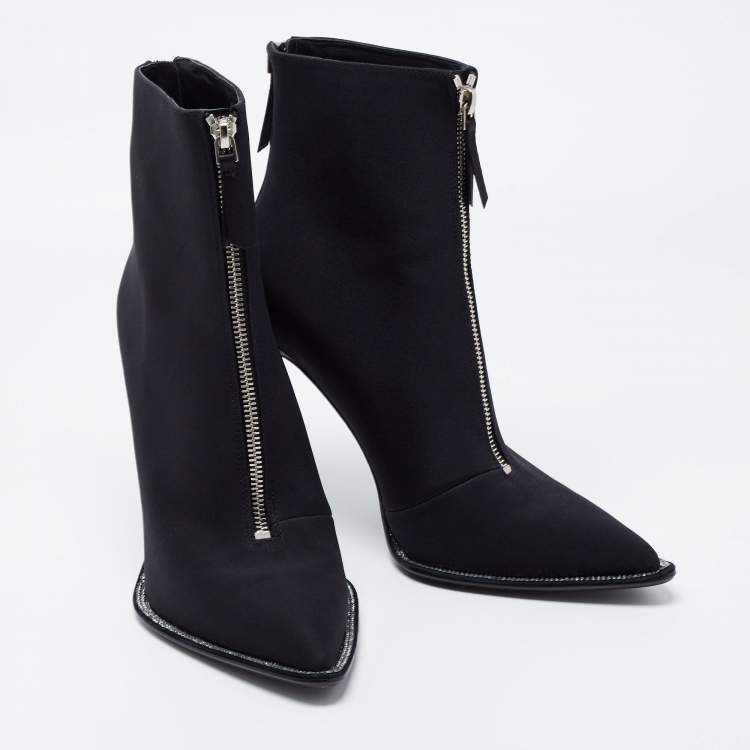 Pre Owned Alexander Wang Black Nylon Eri Booties Size 40
