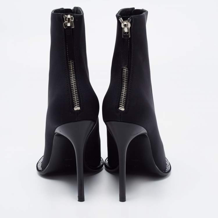 Pre Owned Alexander Wang Black Nylon Eri Booties Size 40