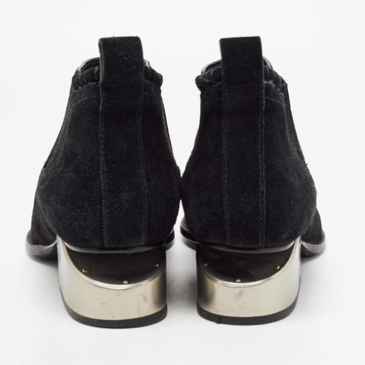 Pre Owned Alexander Wang Black Suede Gabi Ankle Boots Size 39